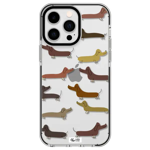 Dachshund Dogs Apple iPhone 15 Pro Max impact black border Case