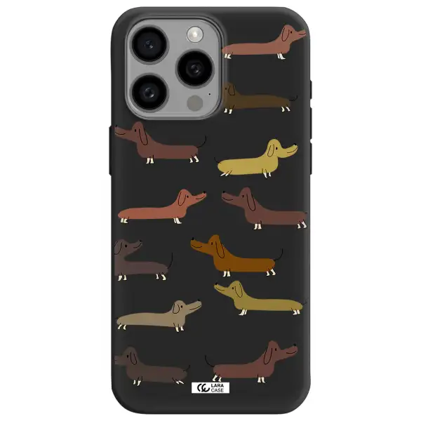 Dachshund Dogs Apple Iphone 15 Pro max Silicone black Case
