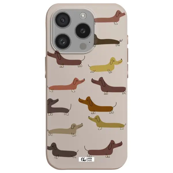 Dachshund Dogs Apple Iphone 15 Pro Silicone Stone Case