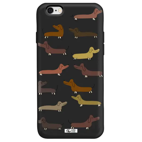 Dachshund Dogs Apple iPhone 6 Silicone black Case