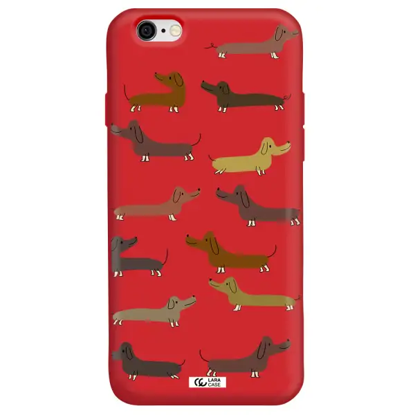 Dachshund Dogs Apple iPhone 6 Silicone Imperial Red Case