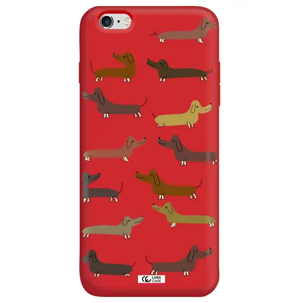 Dachshund Dogs Apple iPhone 6S Silicone Imperial Red Case