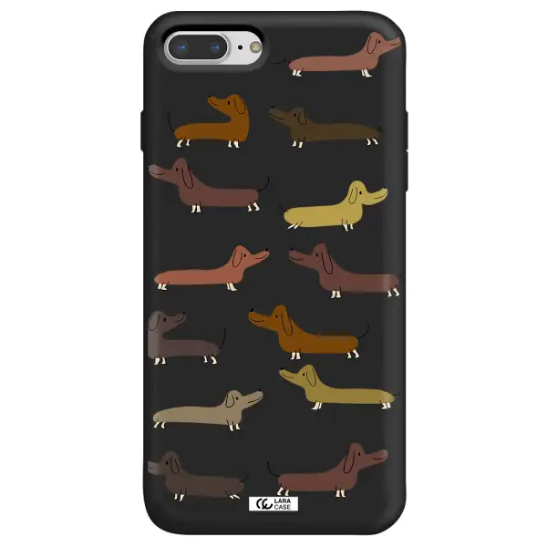Dachshund Dogs Apple iPhone 7 plus Silicone black Case