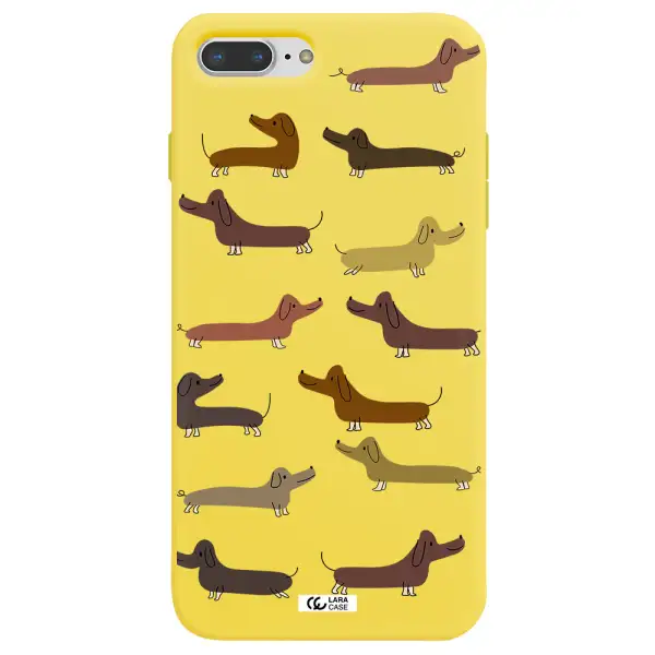 Dachshund Dogs Apple iPhone 8 plus Silicone canary yellow Case