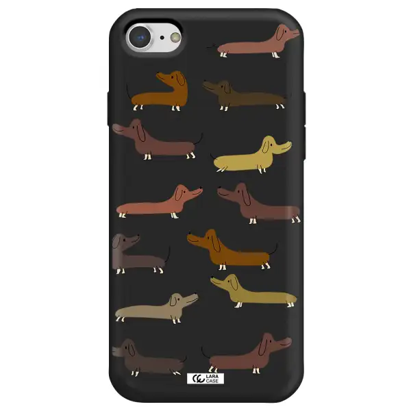Dachshund Dogs Apple iPhone 8 Silicone black Case