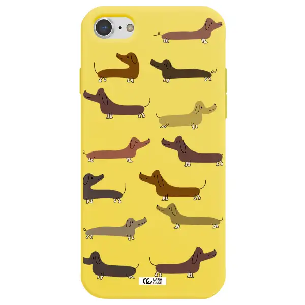 Dachshund Dogs Apple iPhone 8 Silicone canary yellow Case