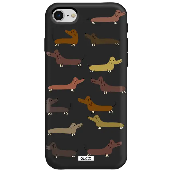 Dachshund Dogs Apple iPhone se 2020 Silicone black Case