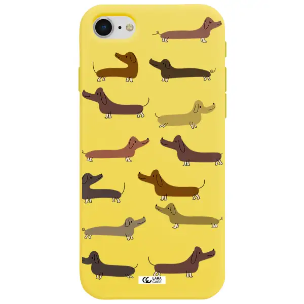 Dachshund Dogs Apple iPhone se 2020 Silicone canary yellow Case
