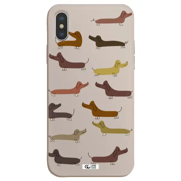 Dachshund Dogs Apple iPhone XS Silicone Stone Case
