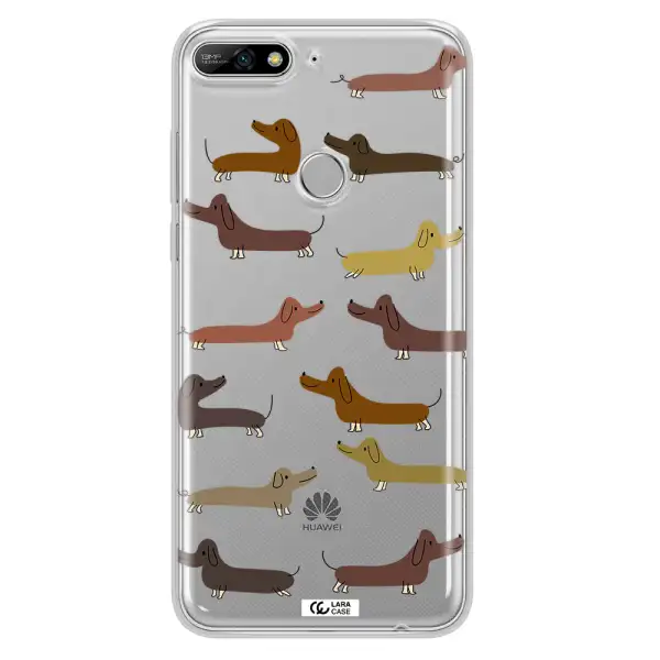 Dachshund Dogs Huawei Y7 2018 Clear TPU Case