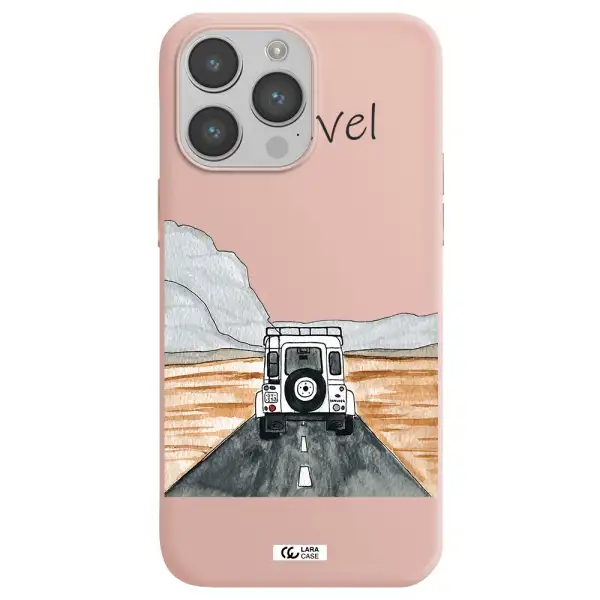 Off-Road Travel Apple iPhone 14 pro max Silicone pastel pink Case