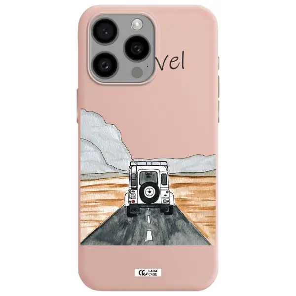 Off-Road Travel Apple Iphone 15 Pro max Silicone pastel pink Case