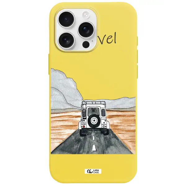 Off-Road Travel Apple Iphone 16 Pro Max Silicone Canary Yellow Case