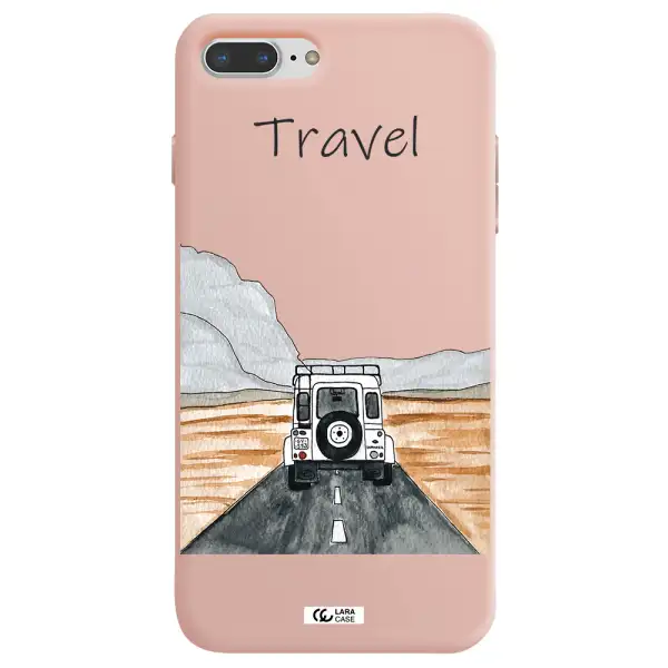 Off-Road Travel Apple iPhone 8 plus Silicone pastel pink Case