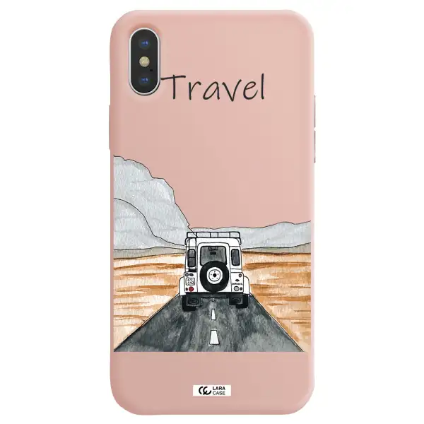Off-Road Travel Apple iPhone X Silicone pastel pink Case