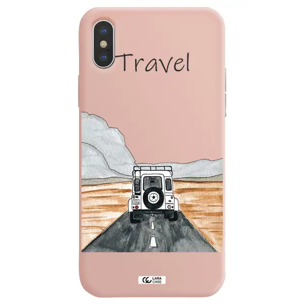 Off-Road Travel Apple iPhone XS Silicone pastel pink Case