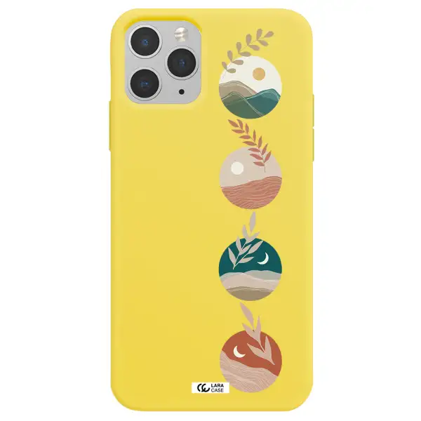 Natural Landscape Apple iPhone 11 pro max Silicone canary yellow Case