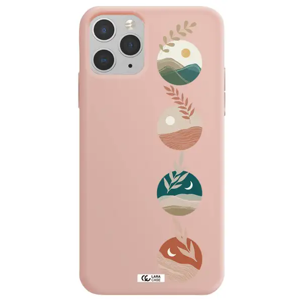 Natural Landscape Apple iPhone 11 pro max Silicone pastel pink Case