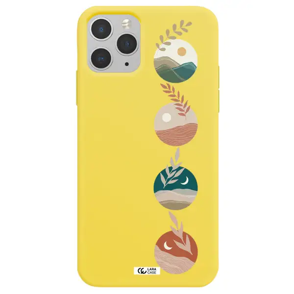 Natural Landscape Apple iPhone 11 pro Silicone canary yellow Case