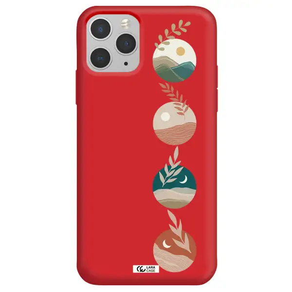 Natural Landscape Apple iPhone 11 pro Silicone Imperial Red Case