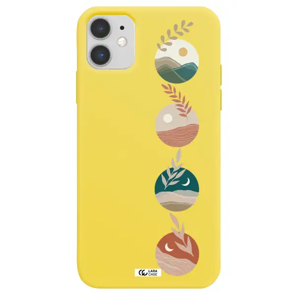Natural Landscape Apple iPhone 11 Silicone canary yellow Case