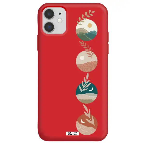 Natural Landscape Apple iPhone 11 Silicone Imperial Red Case