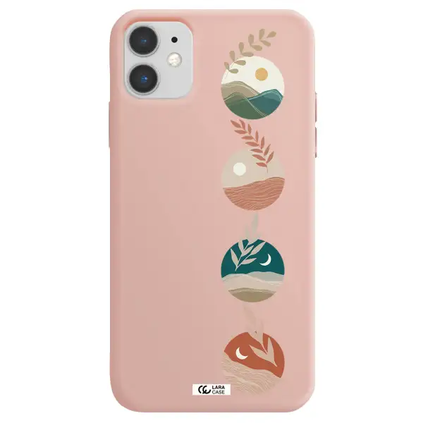 Natural Landscape Apple iPhone 11 Silicone pastel pink Case