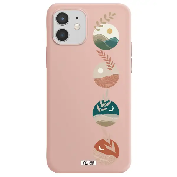 Natural Landscape Apple iPhone 12 mini Silicone pastel pink Case