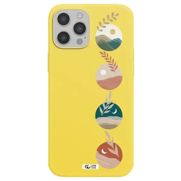 Natural Landscape Apple iPhone 12 pro max Silicone canary yellow Case