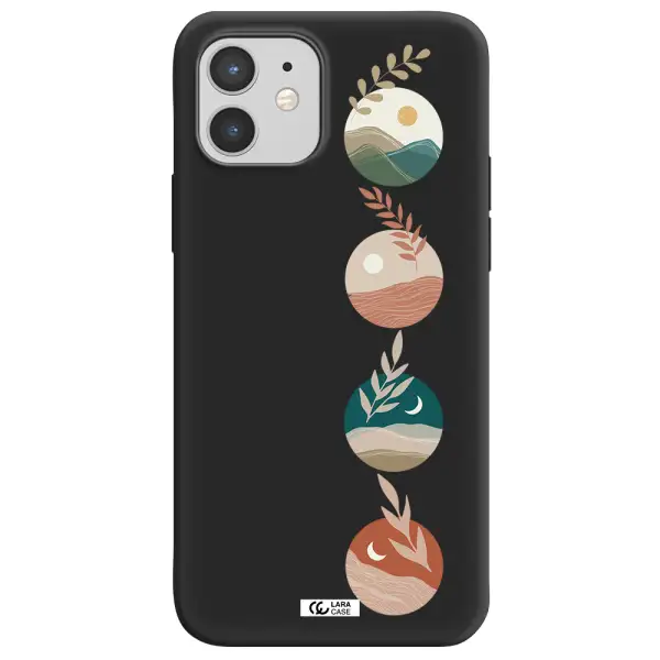 Natural Landscape Apple iPhone 12 Silicone black Case