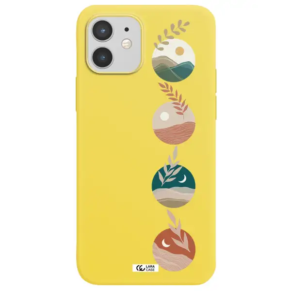Natural Landscape Apple iPhone 12 Silicone canary yellow Case