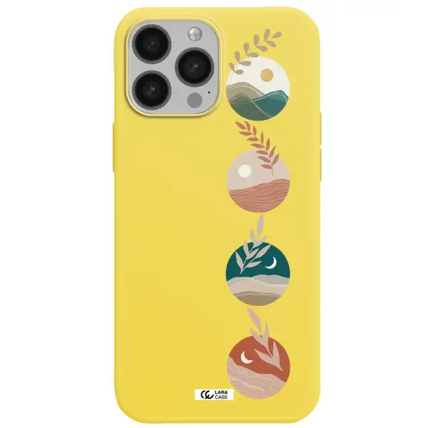 Natural Landscape Apple iPhone 13 Pro Max Silicone canary yellow Case