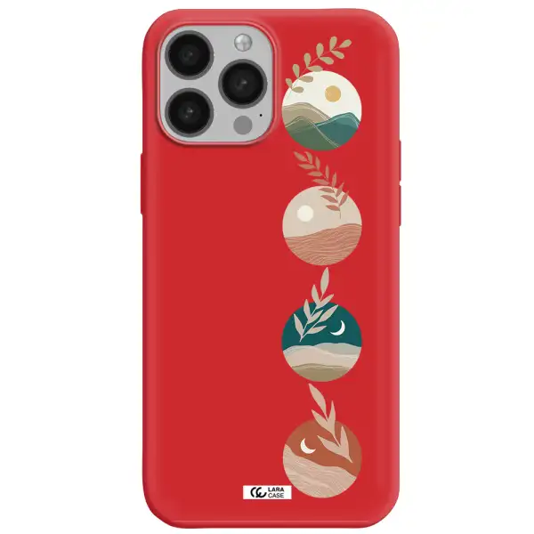 Natural Landscape Apple iPhone 13 Pro Max Silicone Imperial Red Case