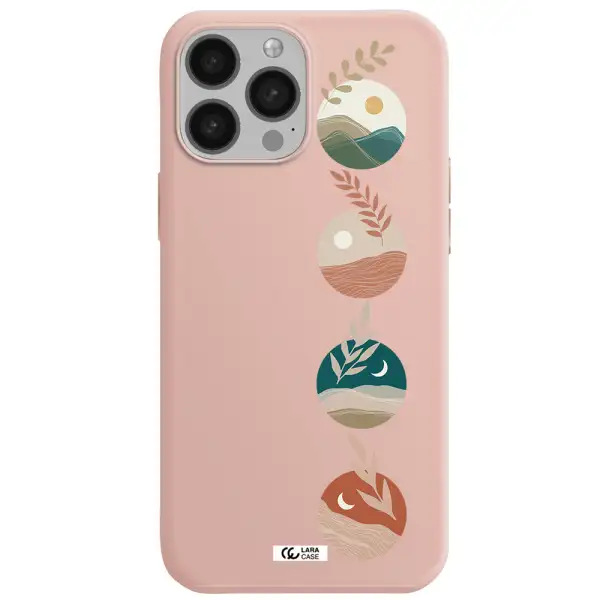 Natural Landscape Apple iPhone 13 Pro Max Silicone pastel pink Case