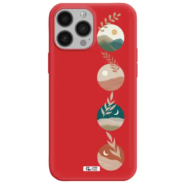 Natural Landscape Apple iPhone 13 Pro Silicone Imperial Red Case