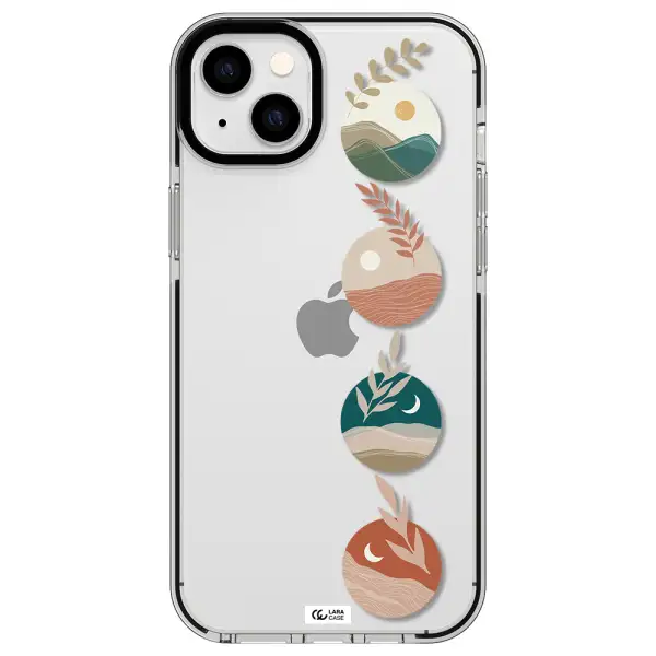 Natural Landscape Apple iPhone 14 plus impact black border Case