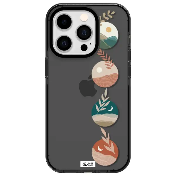 Natural Landscape Apple iPhone 14 pro impact Smoke Black Case