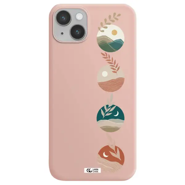 Natural Landscape Apple iPhone 14 Silicone pastel pink Case