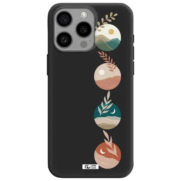 Natural Landscape Apple Iphone 15 Pro max Silicone black Case