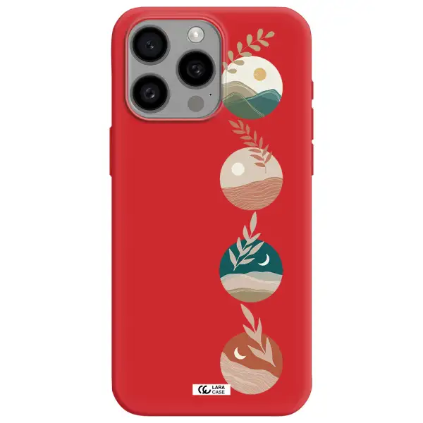Natural Landscape Apple Iphone 15 Pro Max Silicone Imperial Red Case