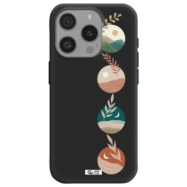 Natural Landscape Apple Iphone 15 Pro Silicone Black Case