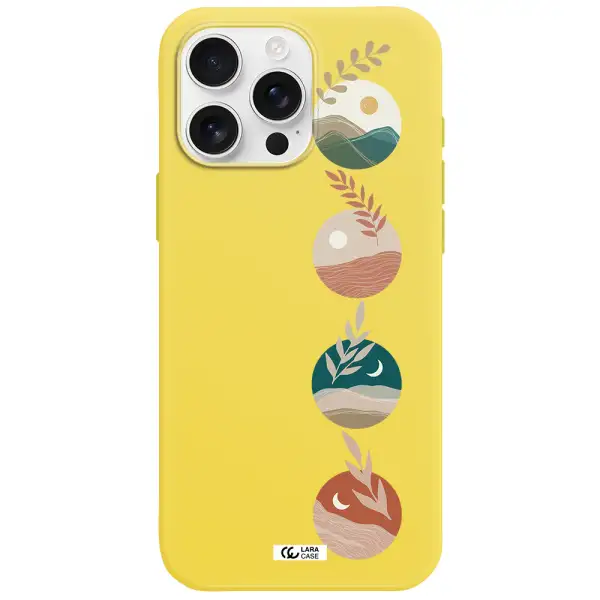 Natural Landscape Apple Iphone 16 Pro Max Silicone Canary Yellow Case