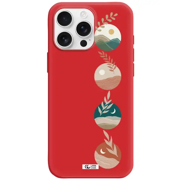 Natural Landscape Apple Iphone 16 Pro Max Silicone Imperial Red Case
