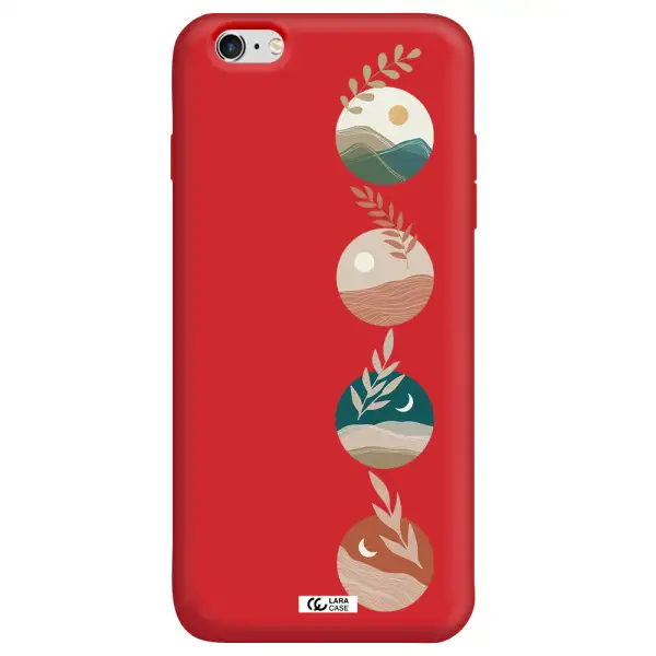 Natural Landscape Apple iPhone 6 plus Silicone Imperial Red Case