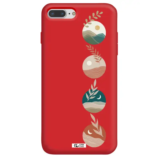 Natural Landscape Apple iPhone 7 plus Silicone Imperial Red Case