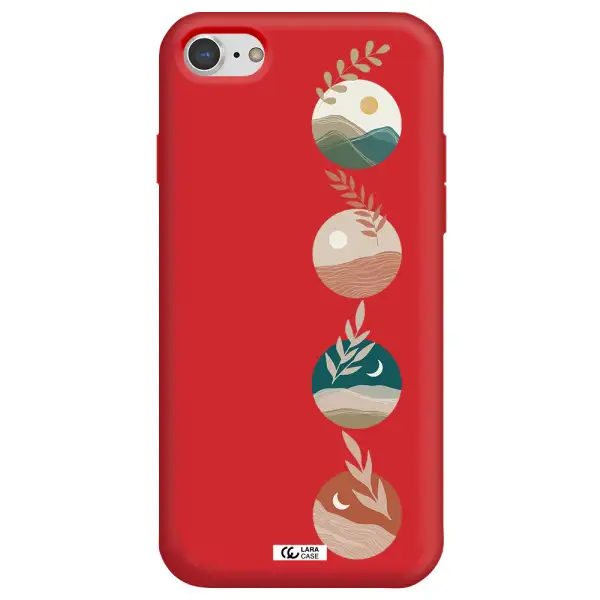 Natural Landscape Apple iPhone 7 Silicone Imperial Red Case