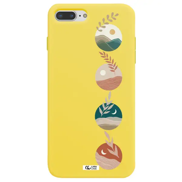Natural Landscape Apple iPhone 8 plus Silicone canary yellow Case