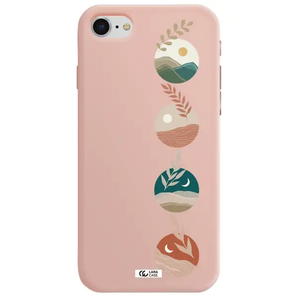 Natural Landscape Apple iPhone se 2020 Silicone pastel pink Case