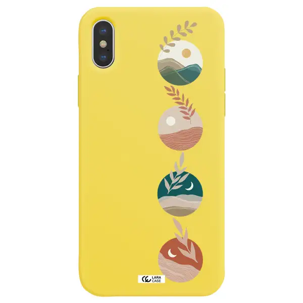 Natural Landscape Apple iPhone X Silicone canary yellow Case