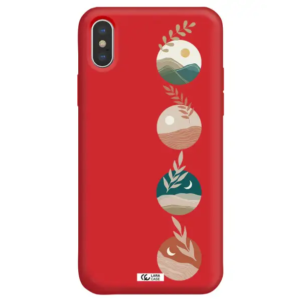 Natural Landscape Apple iPhone X Silicone Imperial Red Case